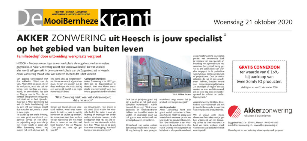 Akker zonwering en DMBK 21-10-2020